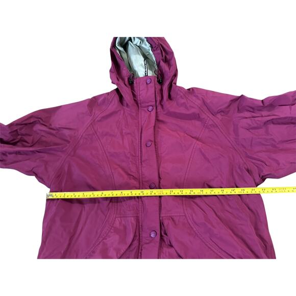Vintage LL Bean Stawaway Goretex Plum Hooded Full Zip Jacket Womens Large VTG - Picture 9 of 9